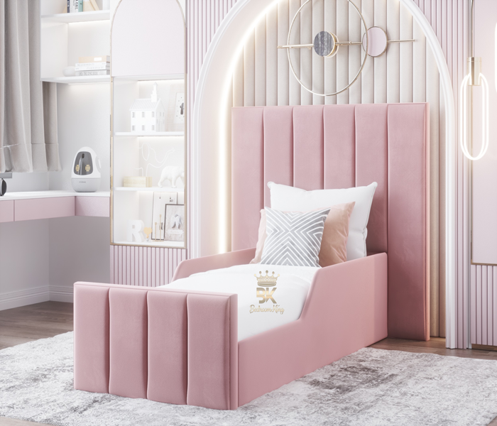 Pink twin bed with storage hotsell