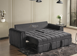 Manhattan 3 Seater Sofa Bed + 2 Seater Storage Sofa 3+2 Black