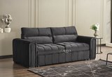 Manhattan 3 Seater Sofa Bed + 2 Seater Storage Sofa 3+2 Black