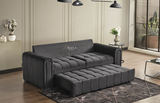 Manhattan 3 Seater Sofa Bed + 2 Seater Storage Sofa 3+2 Black