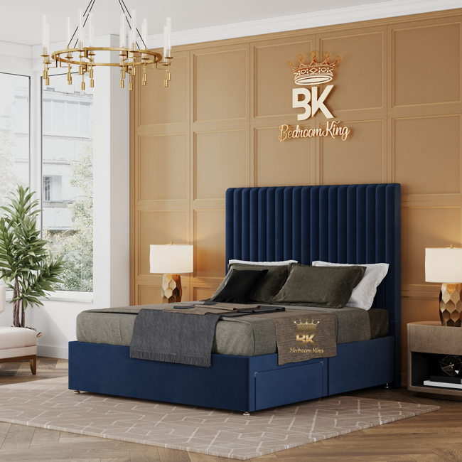 Blue King Size Storage Bed Frame