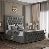 Grey King Size Ottoman Bed Frame