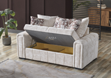 Berlin 3 Seater Sofa Bed + 2 Seater Storage Sofa 3+2 Cream