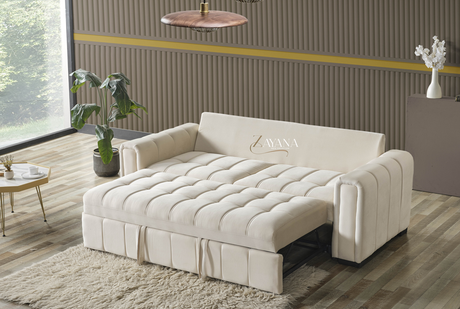 Kensington 3 Seater Sofa Bed + 2 Seater Storage Sofa 3+2 Cream