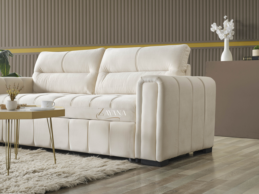 Kensington 3 Seater Sofa Bed + 2 Seater Storage Sofa 3+2 Cream