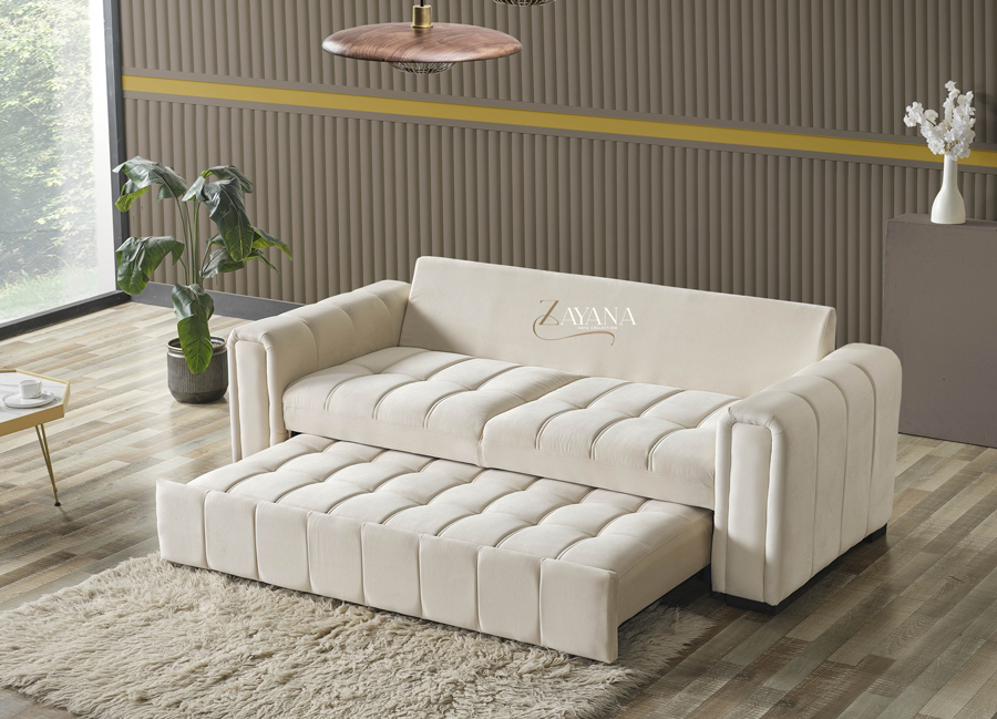 Kensington 3 Seater Sofa Bed + 2 Seater Storage Sofa 3+2 Cream