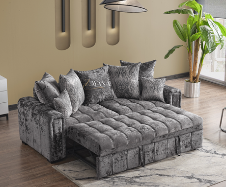 Chelsea 3 Seater Sofa Bed + 2 Seater Storage Sofa 3+2 Grey