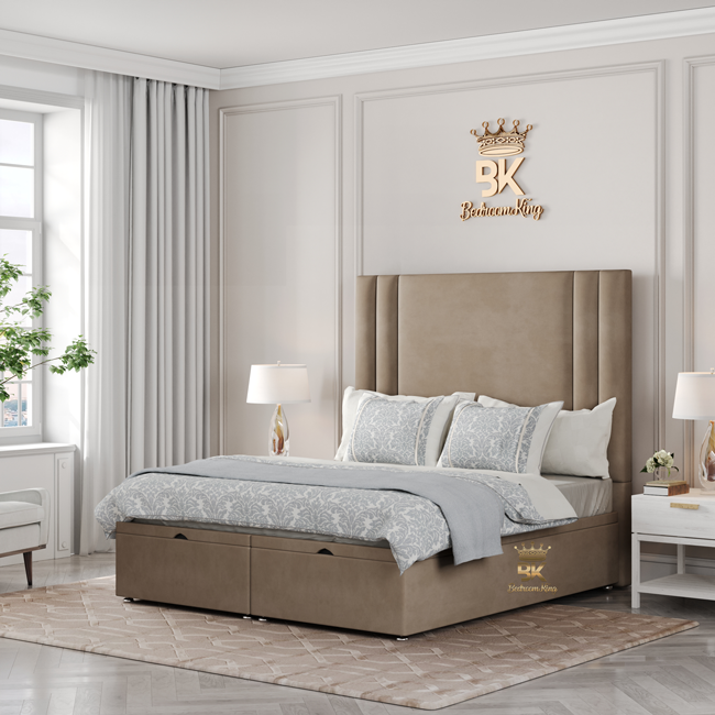 Ottoman storage double bed frame