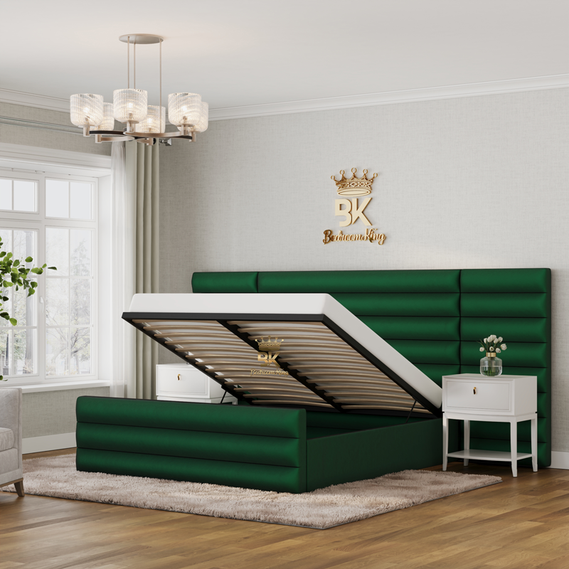 King Size Storage Bed Frame in Green